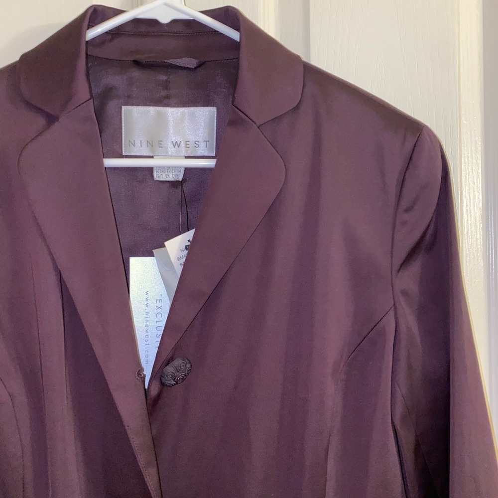 NWT Nine West salma long coat plum size medium M